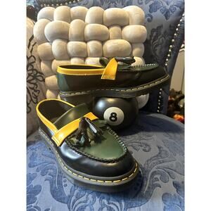 Dr Martens Adrian Yellow Green Black Tassel Loafer Size 8/EU 39
